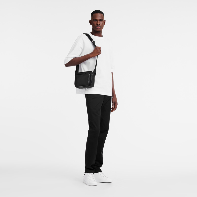 Longchamp | Le Foulonné S Camera bag Black - Leather | Black