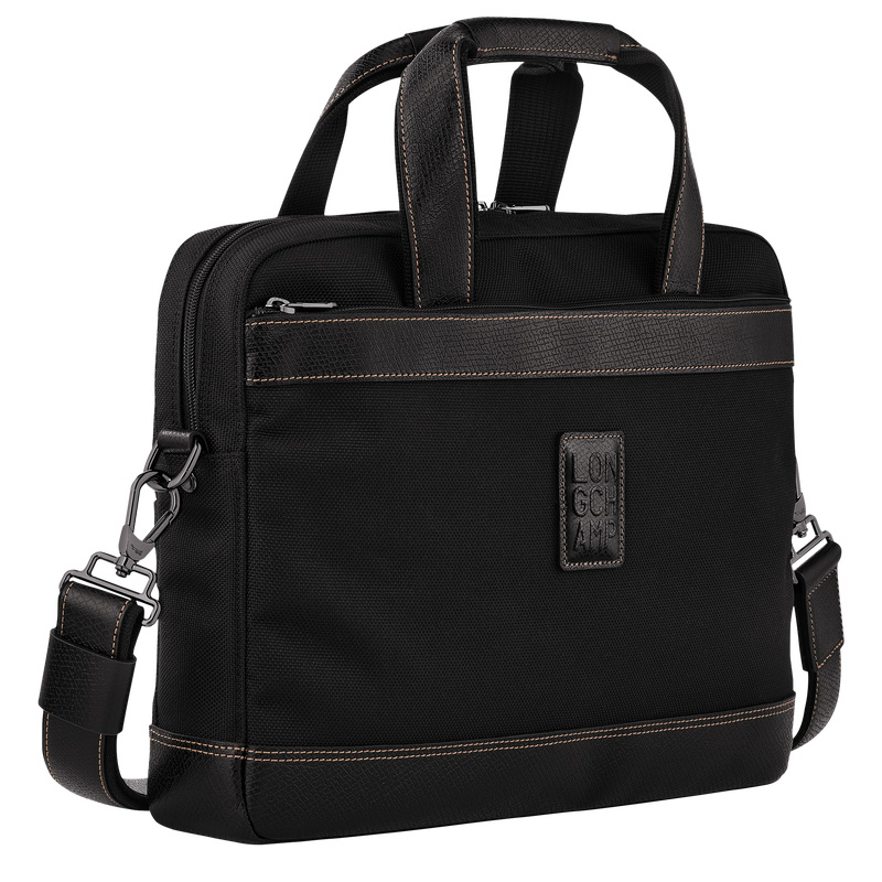 Longchamp | Boxford S Briefcase Black - Recycled canvas | Black