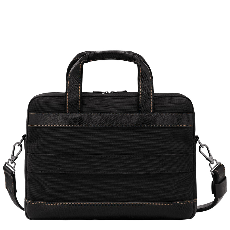Longchamp | Boxford S Briefcase Black - Recycled canvas | Black
