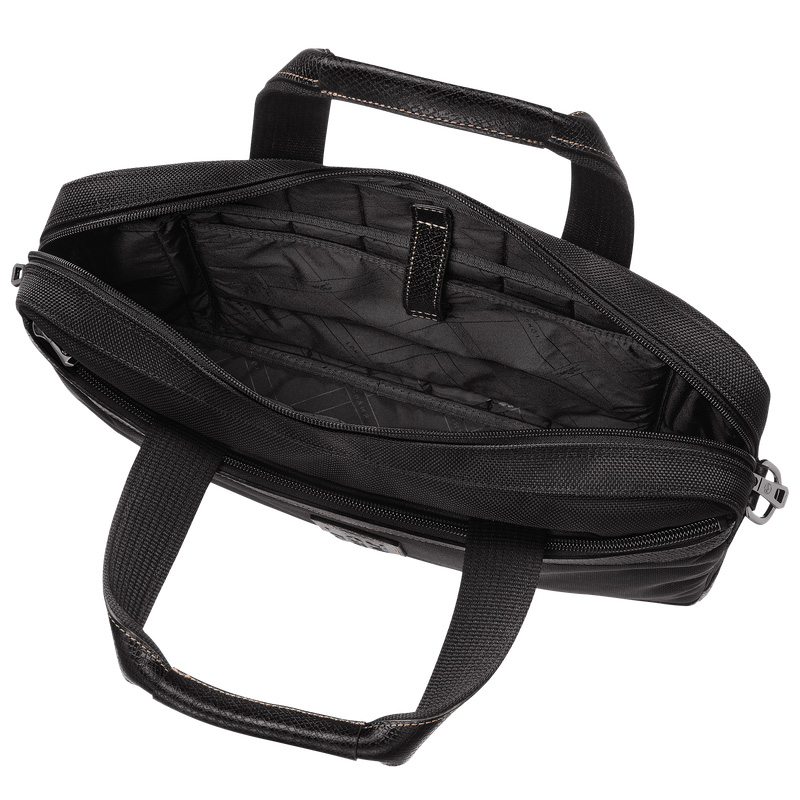 Longchamp | Boxford S Briefcase Black - Recycled canvas | Black