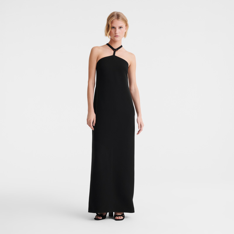 Longchamp | Long dress Black - Crepe | Black