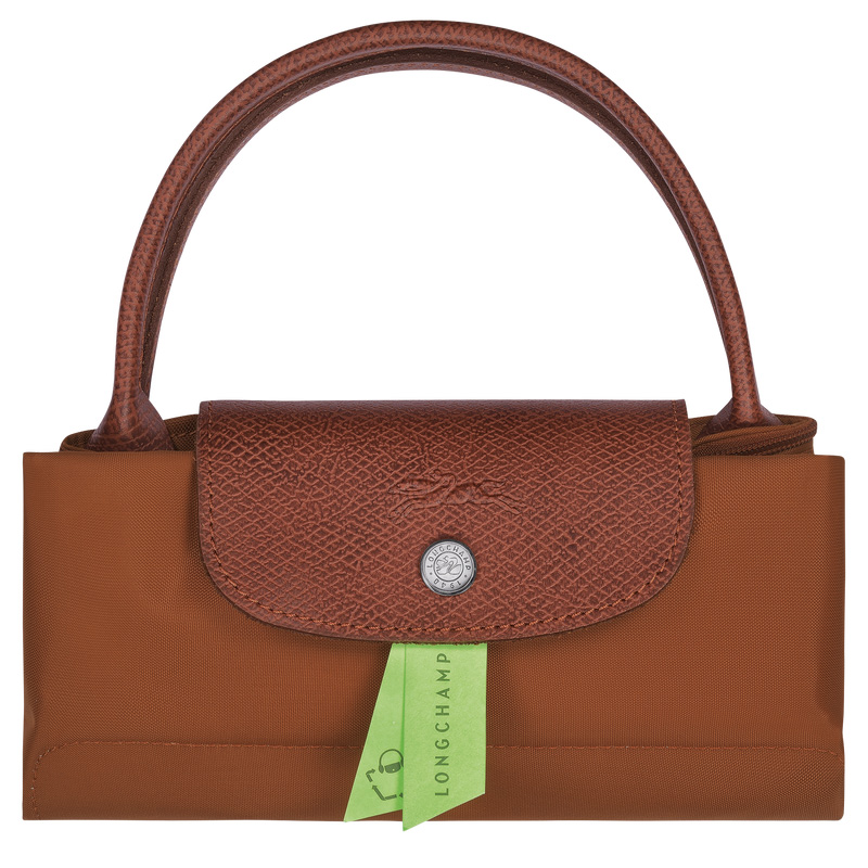 Longchamp | Le Pliage Green S Handbag Cognac - Recycled canvas | Cognac