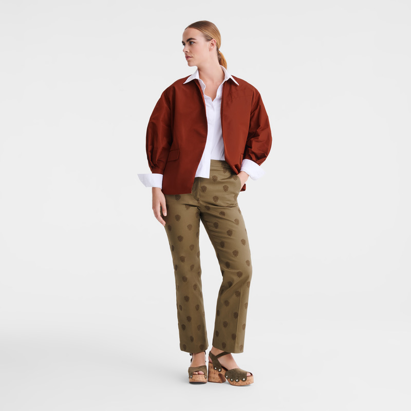 Longchamp | Trousers Artichoke - Embroidered gabardine | Artichoke