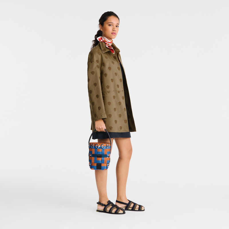Longchamp | Re-Play XS Bucket bag Cedar/Walnut - Canvas | Cedar/Walnut