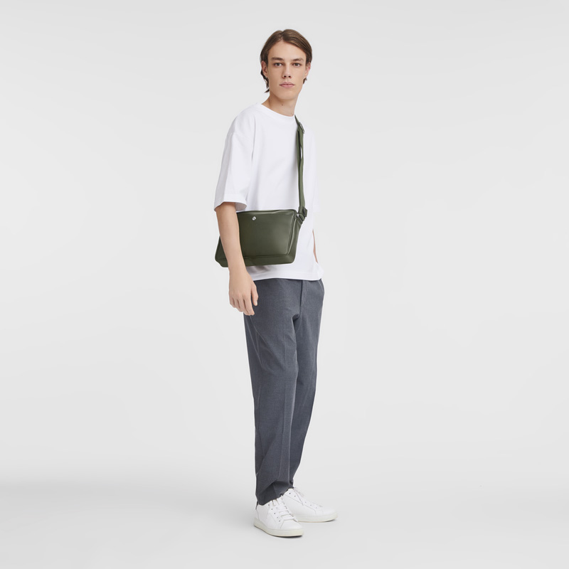 Longchamp | Le Foulonné M Camera bag Khaki - Leather | Khaki