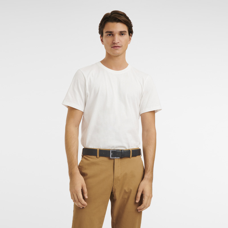 Longchamp | Le Pliage Men's belt Black - Leather | Black