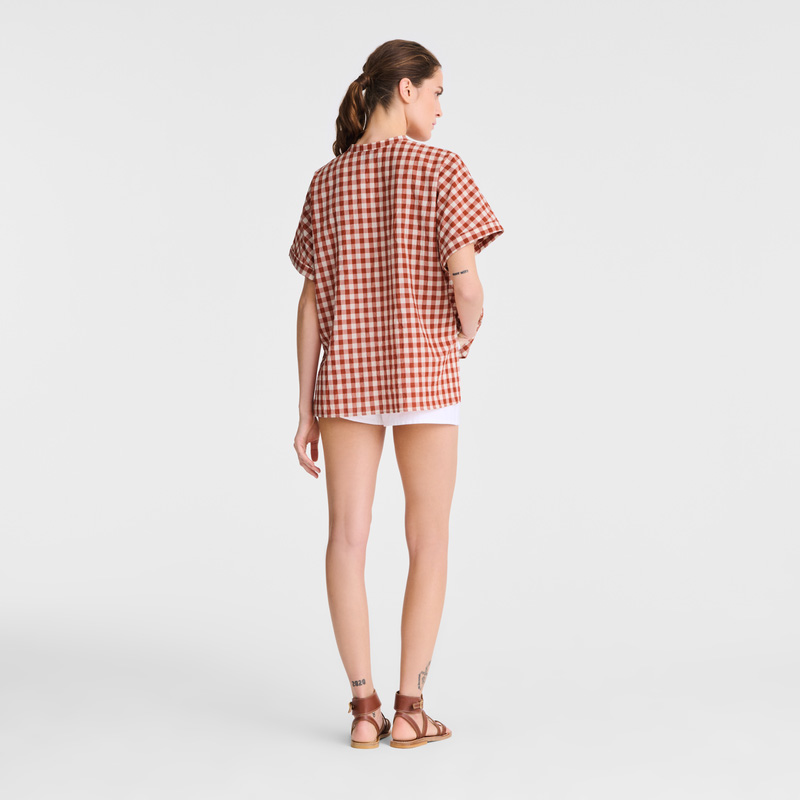 Longchamp | Blouse Bark - Vichy jacquard | Bark