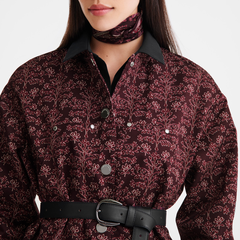 Longchamp | Jacket Eggplant - Printed gabardine | Eggplant