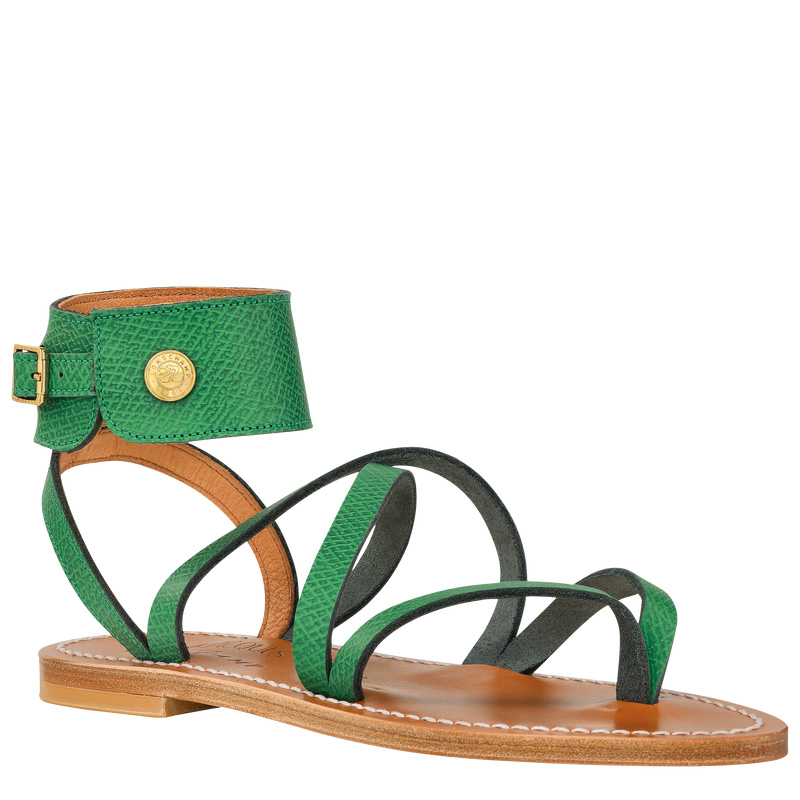 Longchamp | x K.Jacques Sandals Green - Leather | Green