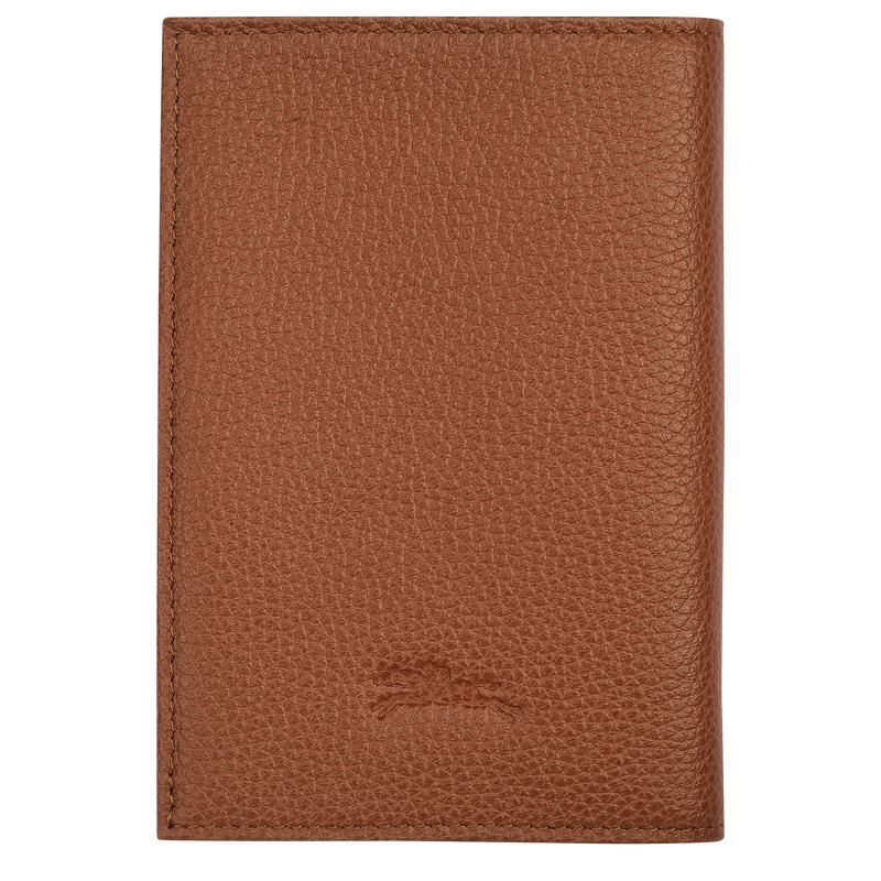 Longchamp | Le Foulonné Passport cover Caramel - Leather | Caramel