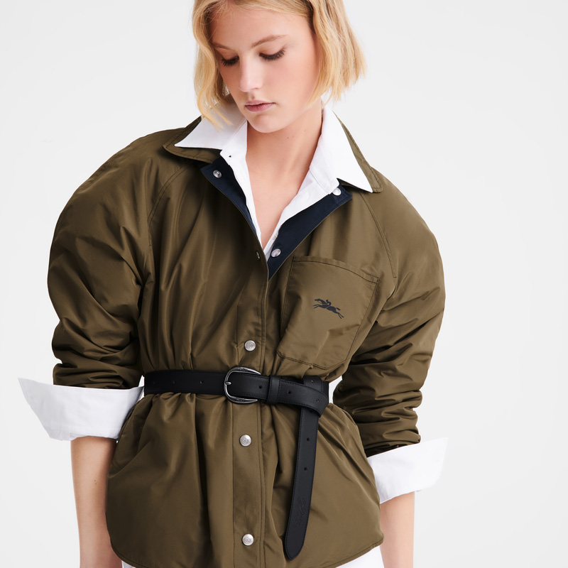 Longchamp | Padded blouson Navy/Artichoke - Technical taffeta | Navy/Artichoke