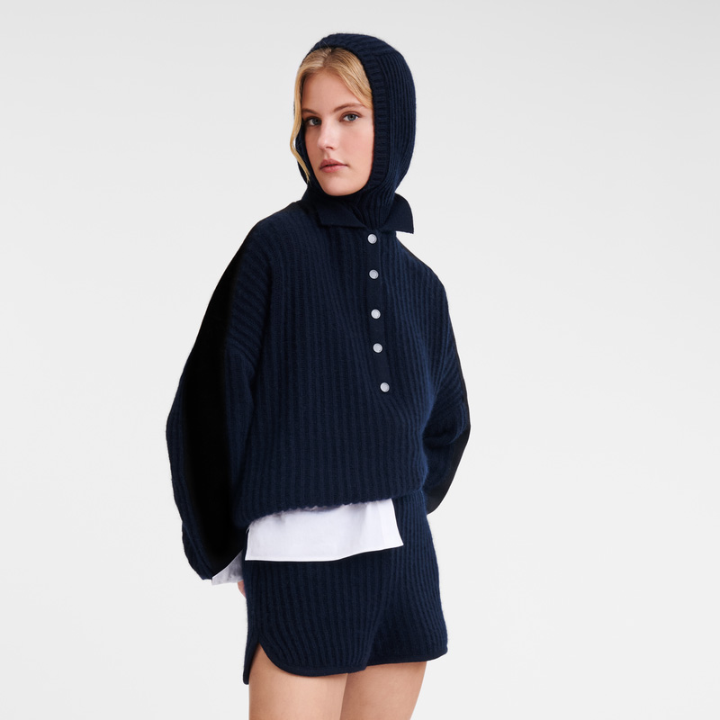 Longchamp | Polo collar jumper Navy - Knit | Navy