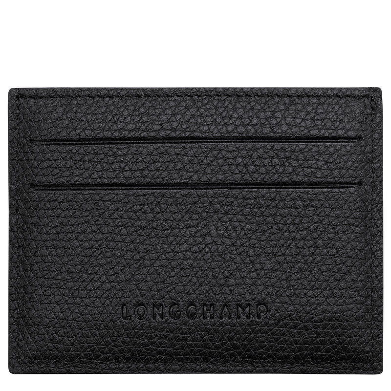 Longchamp | Le Roseau Card holder Black - Leather | Black